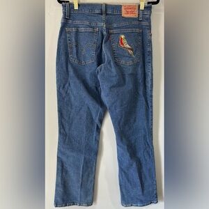 Levi’s 550 Classic Relaxed Boot Cut Jeans with Parrot Embroidery 🦜 size M 10